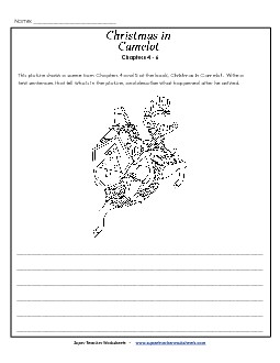 Chapters 4-6: Summarize the Picture  Book Christmas In Camelot Worksheet