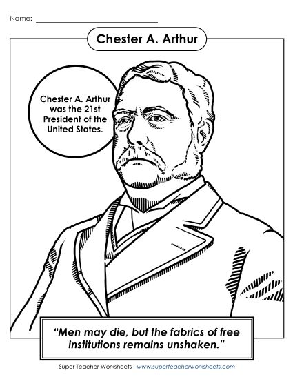 aPresident #21: Chester A. Arthur<br>Coloring Page