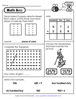 Math Buzz: Week 24 Worksheets 116 through 120 Daily Math Review Worksheet