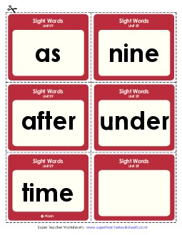 Flashcards (Unit 29) Sight Words Worksheet