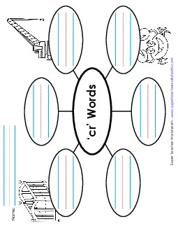 Word Web (Cr- Words) Phonics Blends Worksheet