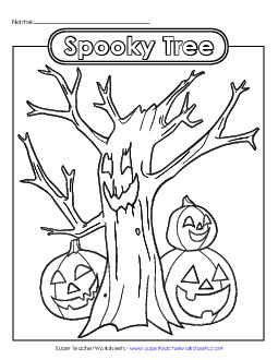 Spooky Tree Halloween Worksheet