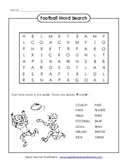 Word Search Puzzle (Easy) Wordsearch Worksheet