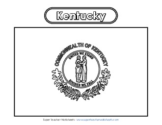 Kentucky Flag Coloring Page States Individual Worksheet