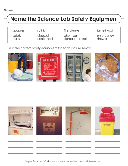 New Name the Lab Safety Equipment (Advanced) Worksheet New Name the Lab Safety Equipment (Advanced) Worksheet