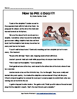 How to Pet a Dolphin (Fiction) 3rd Grade Reading Comprehension Worksheet