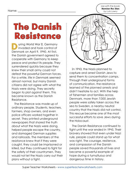New The Danish Resistance (Article and Questions) Worksheet New The Danish Resistance (Article and Questions) Worksheet