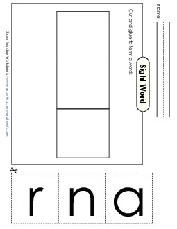 Large Cut-and-Glue: Ran Sight Words Individual Worksheet