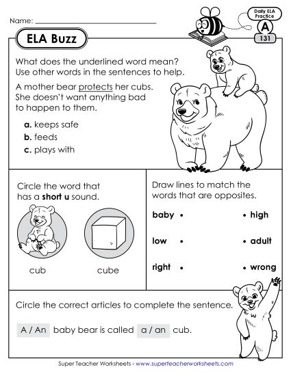 aELA Buzz: Week 27<br>Worksheets 131 through 135