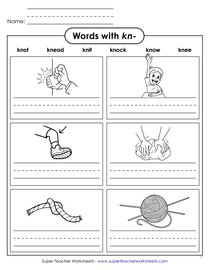 New Words with Kn- Worksheet New Words with Kn- Worksheet