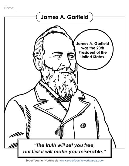aPresident #20: James A. Garfield<br>Coloring Page