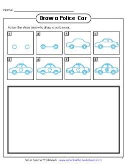 Draw a Police Car Learning To Draw Worksheet