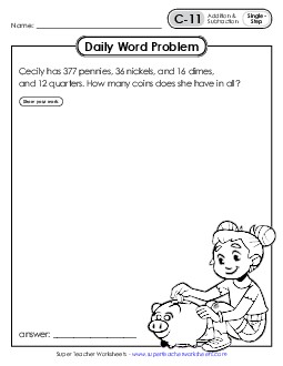 Daily Word Problems C-11 through C-15 Worksheet