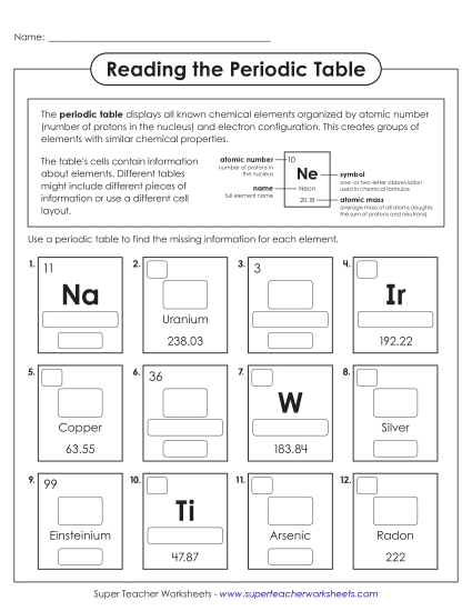 New How-To: Reading the Periodic Table Worksheet New How-To: Reading the Periodic Table Worksheet