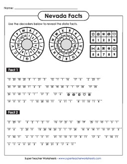 Cryptogram Puzzle Free States Individual Worksheet