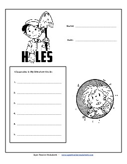 Lit. Circles: Cover Page Book Holes Worksheet