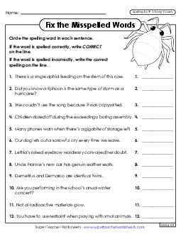 Correct or Incorrect? (F-2)  Free Spelling F Worksheet