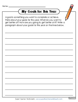 My Goals for This Year  Backtoschool Worksheet