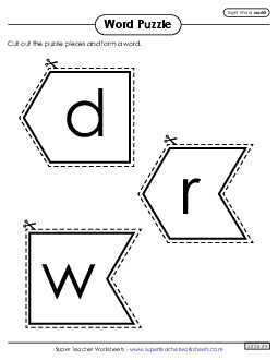 Word Puzzle: World Sight Words Individual Worksheet