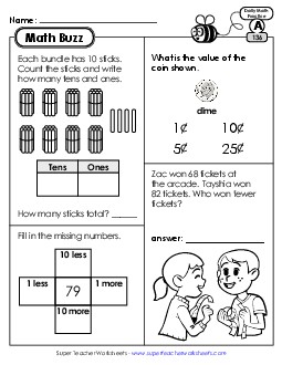 Math Buzz: Week 28 Worksheets 136 through 140 Daily Math Review Worksheet