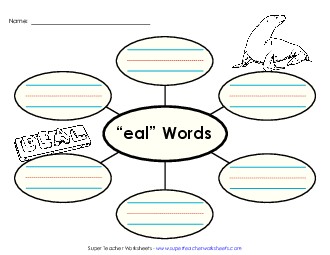 Word Web (-eal) Word Families Worksheet