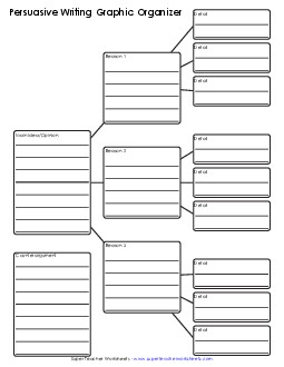 Persuasive Writing Graphic Organizer 5th Grade ELA Worksheet