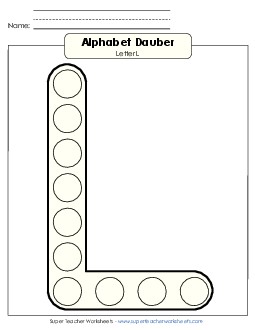 Letter L - Dabber Alphabet Worksheet