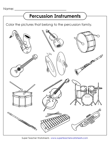 aColor the Percussion Instruments