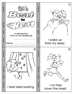 Phonics Mini-Book: Beat the Heat (ee and ea) Free Minibooks Worksheet