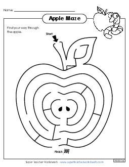 Apple Maze Brainteasers Worksheet