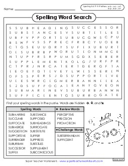 Word Search (F-19) Spelling F Worksheet