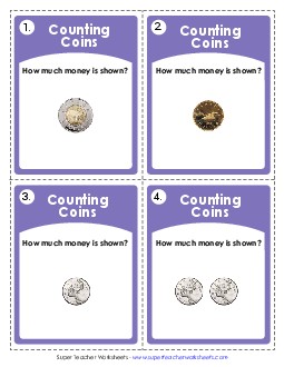 Task Cards: Canadian Coins (Basic Level) Money Canadian Worksheet