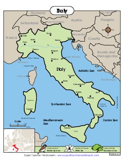 Map of Italy Worksheet