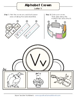 Letter V Hat Alphabet Worksheet