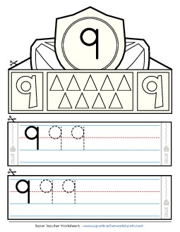 Number 9 Crown Counting Worksheet