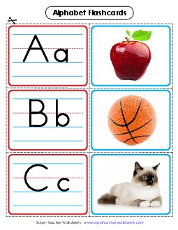 Alphabet Flashcards (Color; Photo) Worksheet