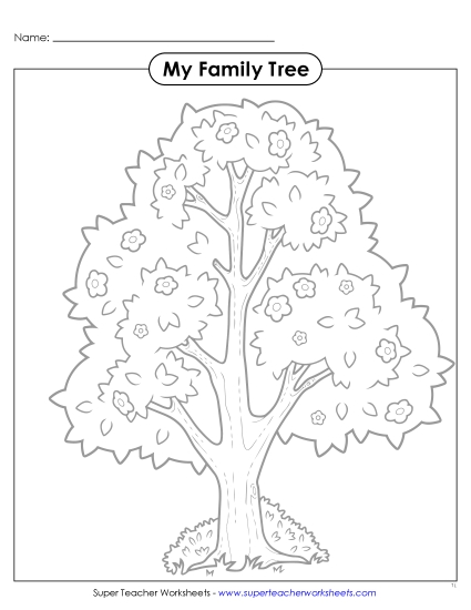 aCut & Glue Family Tree (Black & White)