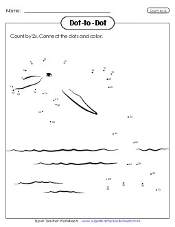 Connect the Dots: Dolphin Counting Worksheet