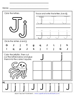 Letter J - Mixed Skills (Basic) Alphabet Worksheet