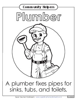 Plumber Community Helpers Worksheet