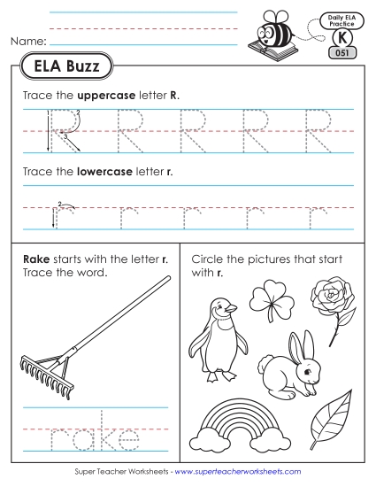 New Kindergarten ELA Buzz: Week 11<br>Worksheets 51 through 56 Worksheet New Kindergarten ELA Buzz: Week 11<br>Worksheets 51 through 56 Worksheet