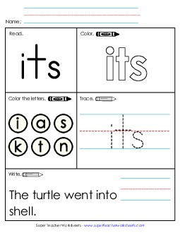 Worksheet 1: Its Sight Words Individual Worksheet