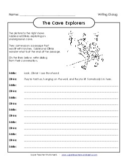 Writing Dialog Prompt 4th Grade ELA Worksheet