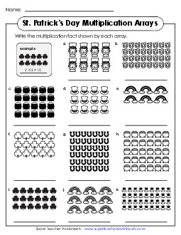 Basic Multiplication Arrays Worksheet