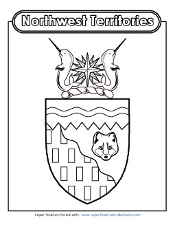 NWT Coat of Arms (Black & White) Canada Worksheet