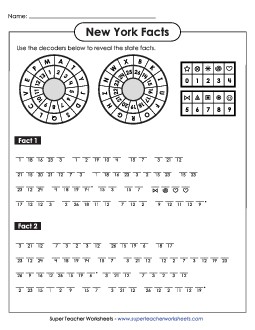 Cryptogram Puzzle States Individual Worksheet