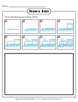 Draw a Train Learning To Draw Worksheet