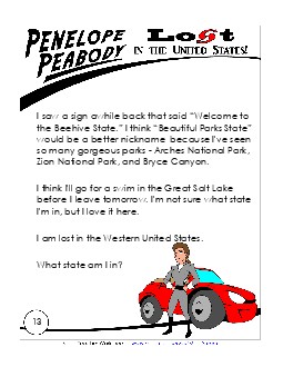 Lost in USA:  Utah States Lost Worksheet