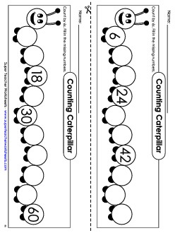 Caterpillar - Count By 6s Counting Worksheet