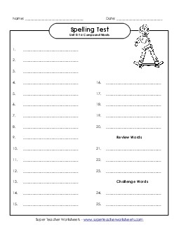 Spelling Test (D-16) Spelling D Worksheet